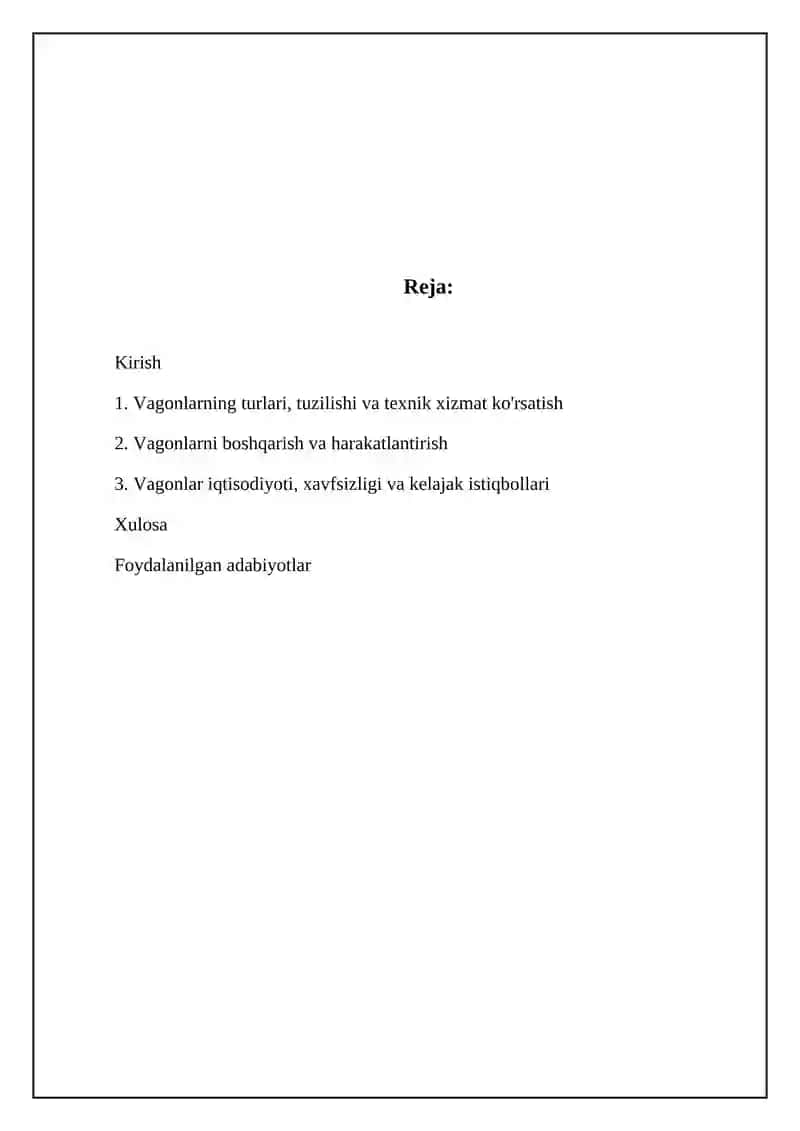 Vagon va vagon xõjaligi 2