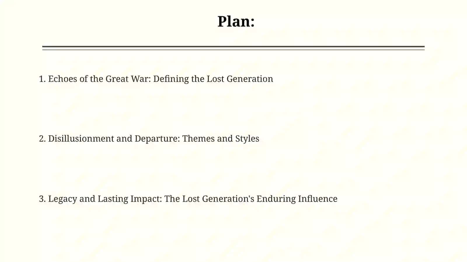 Echoes of the Great War: Defining the Lost Generation 2