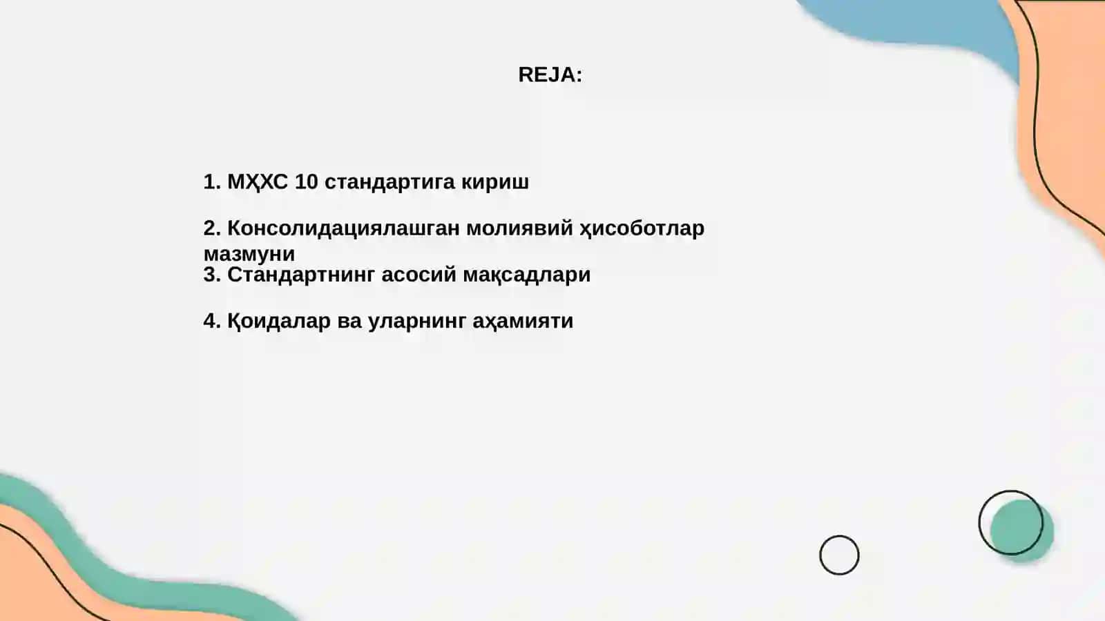 МҲХС 10 «Консолидациялашган молиявий ҳисобот» стандарти 2