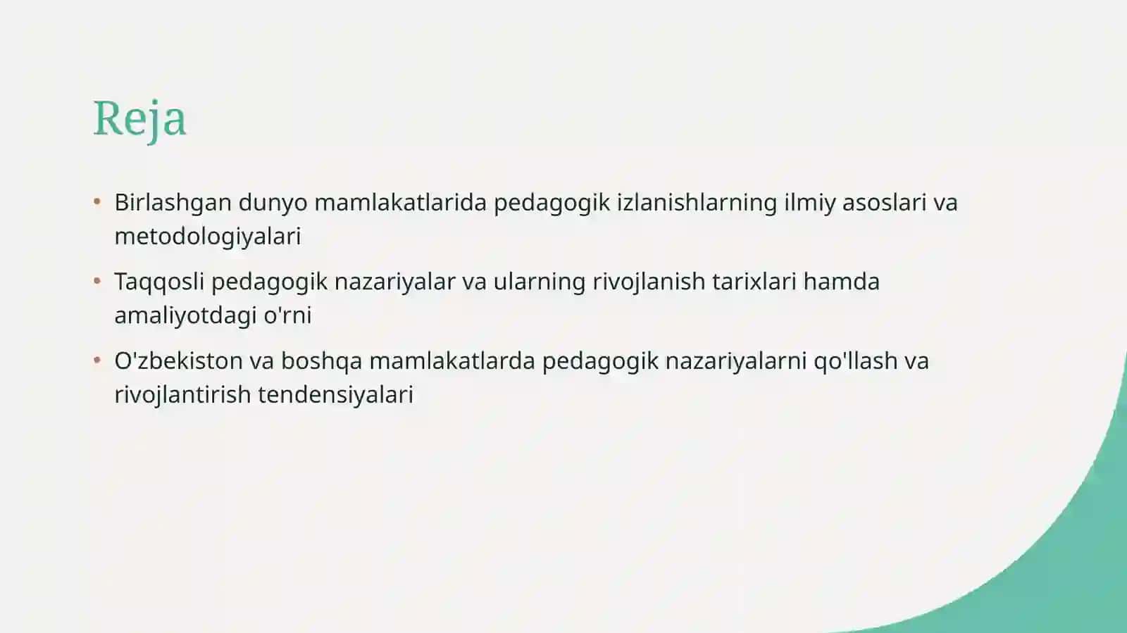 Pedagogik izlanishlarning ilmiy manbalari 2