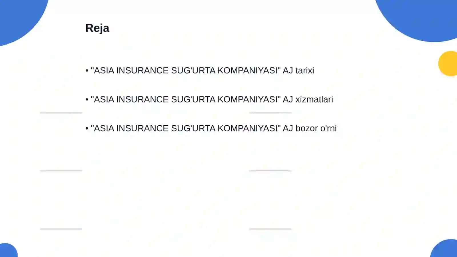 "ASIA INSURANCE SUG'URTA KOMPANIYASI" AJ 2