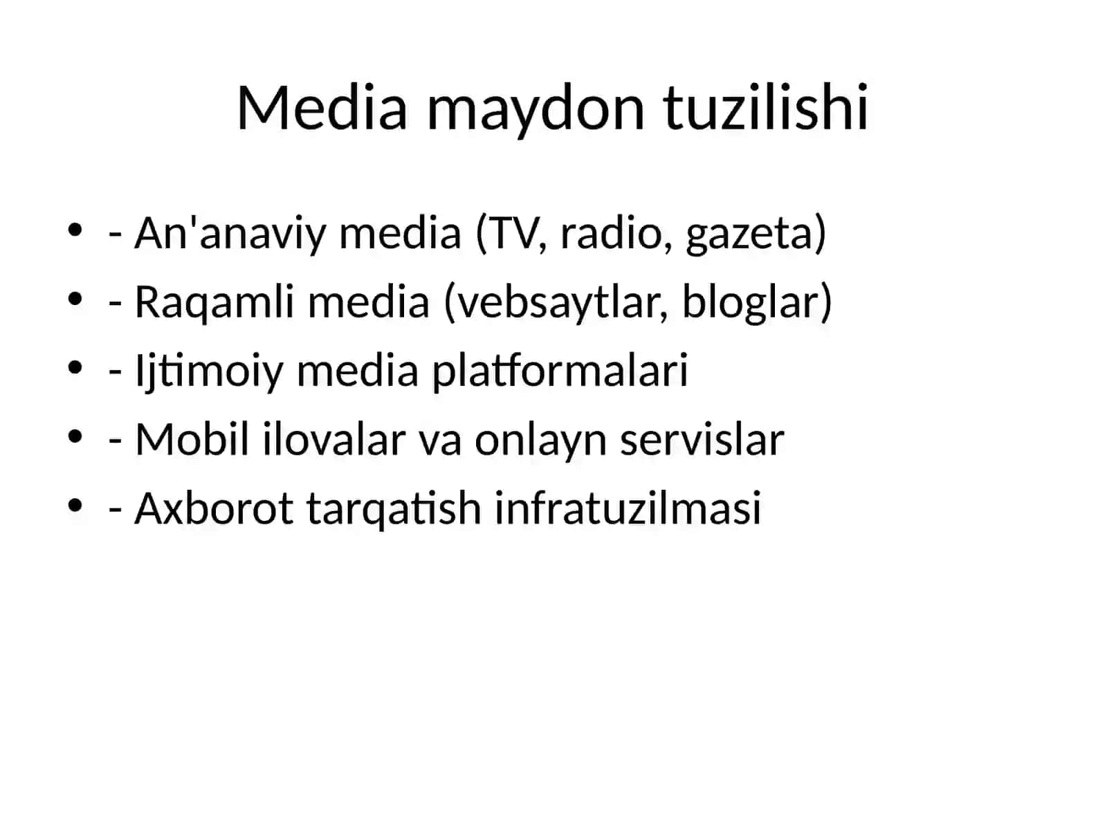 Media maydon tuzilishi va ta'siri 2