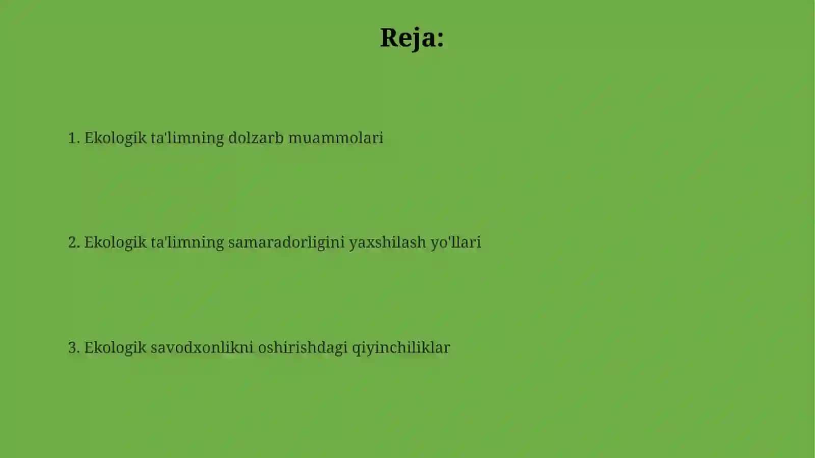 Ekologik ta'lim muammolari 2
