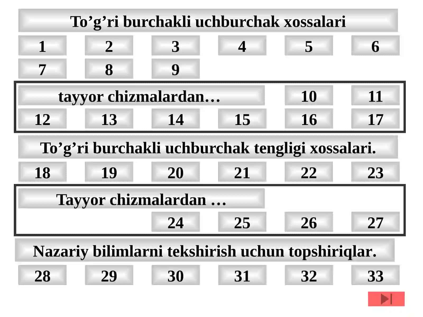 Uchburchak  tashqi burchagi xossasi 2