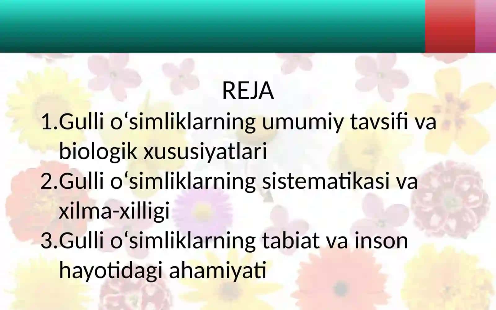 Gulli o'simliklarning xilma-xilligi 2
