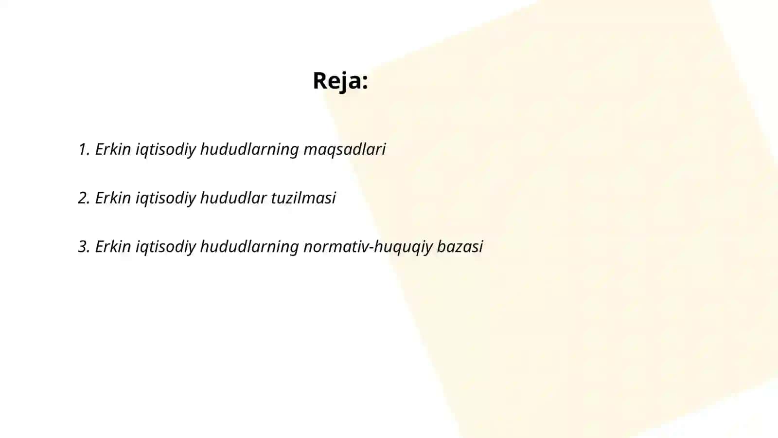 Erkin iqtisodiy hududlarning faoliyati 2