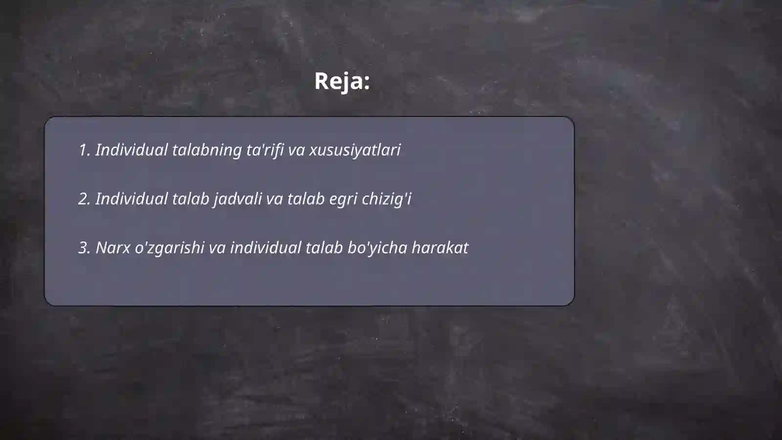 Individual va bozor talabi 2
