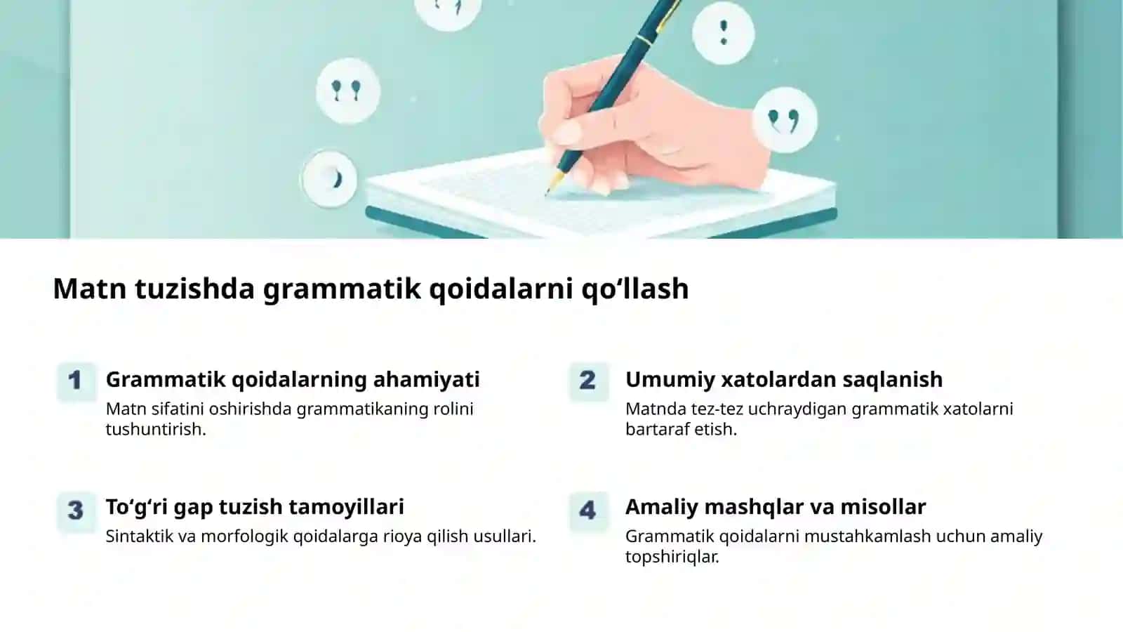 Matn darajasidagi lingvistik koʻnikmalarni rivojlantirish 2