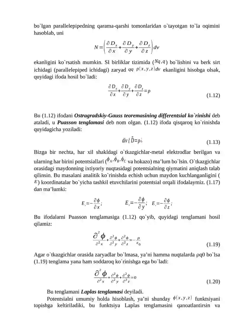 Ostrogradskiy - Gauss teoremasi 2