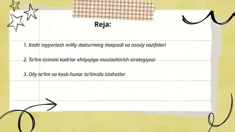 Kadir tayyorlash milliy dasturi 2