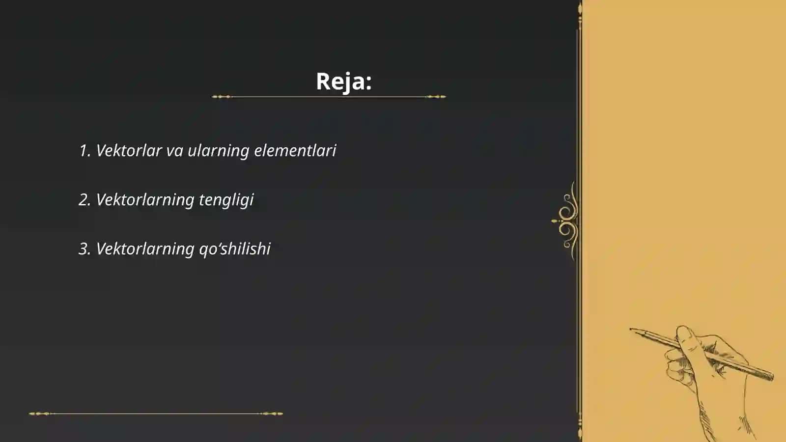 Vektorlar algebrasi 2