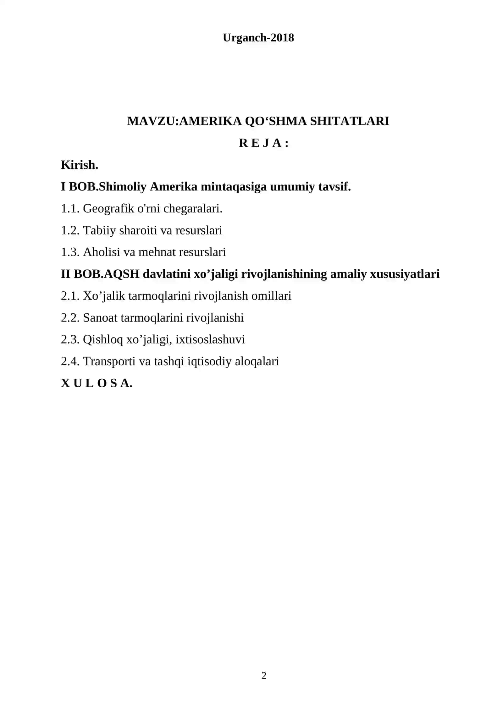 AMERIKA QO‘SHMA SHTATLARI 2