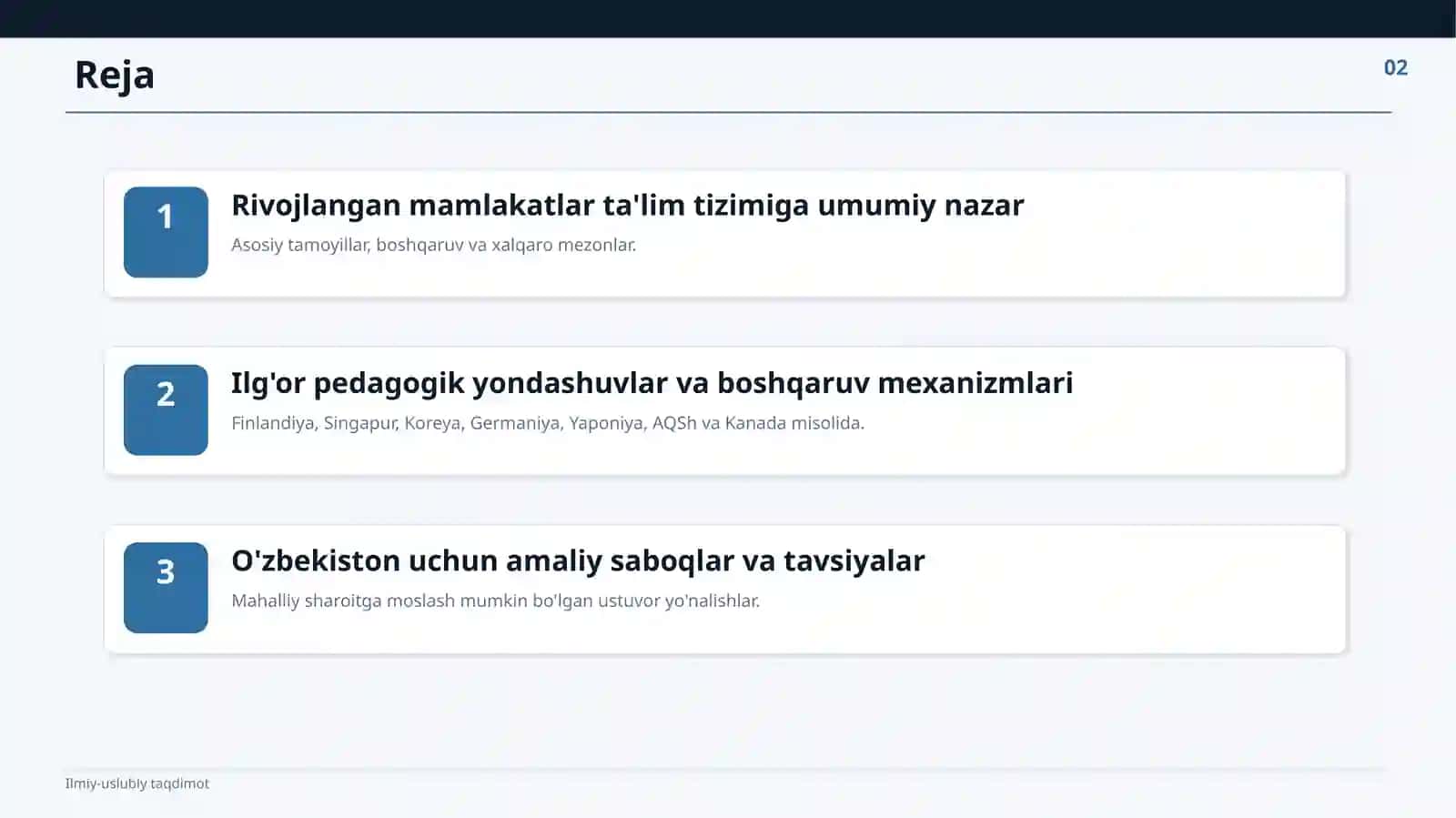 Rivojlangan xorijiy mamlakatlarning ta'lim tizimi 2