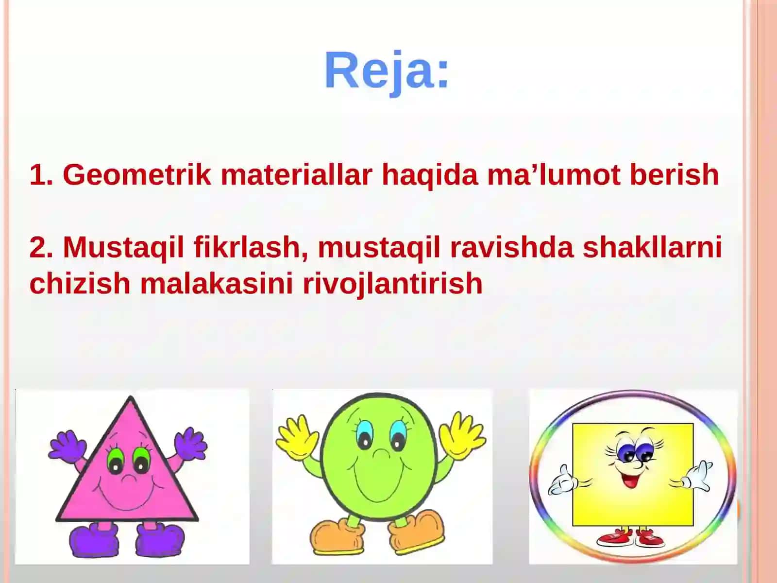Geometrik materiallarni o’rganish metodikasi 2