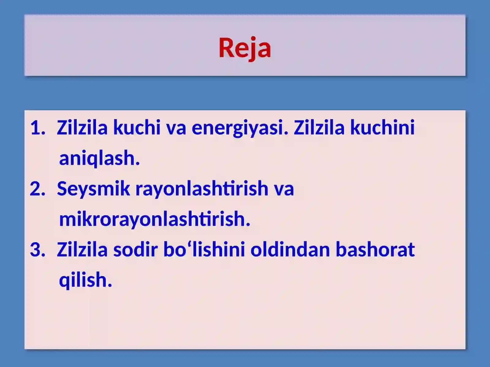 ZILZILA KUCHI VA ENERGIYASI 2