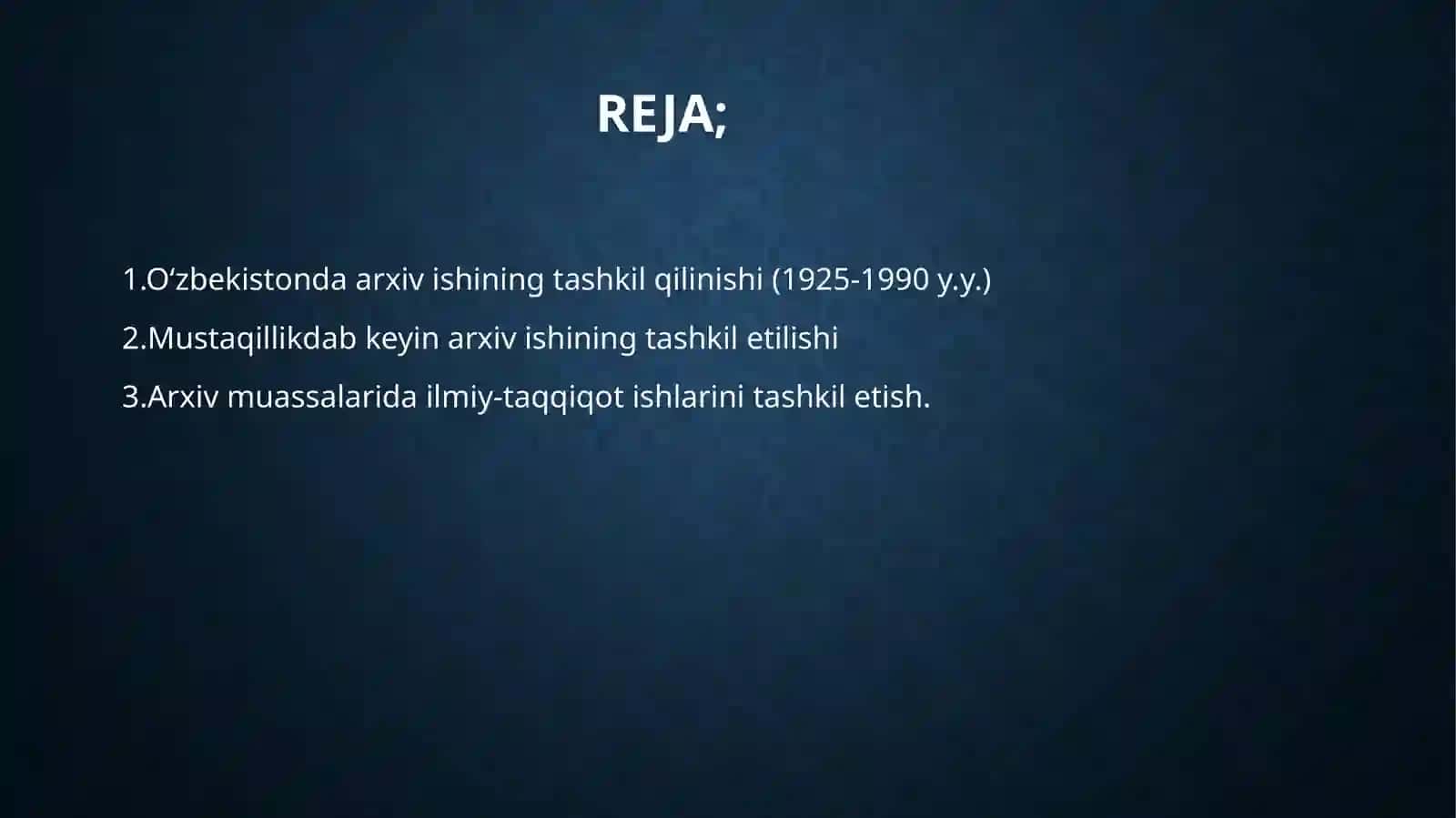 Arxiv ishini boshqarish tarixi 2