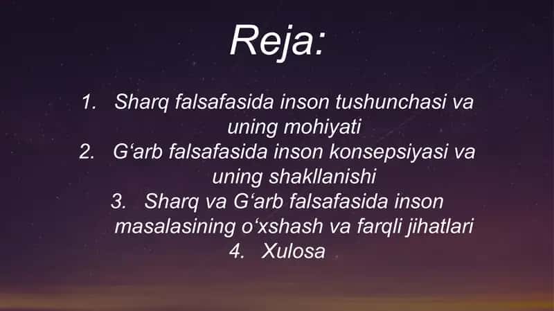 Sharq va G'arb falsafasida inson masalasi 2