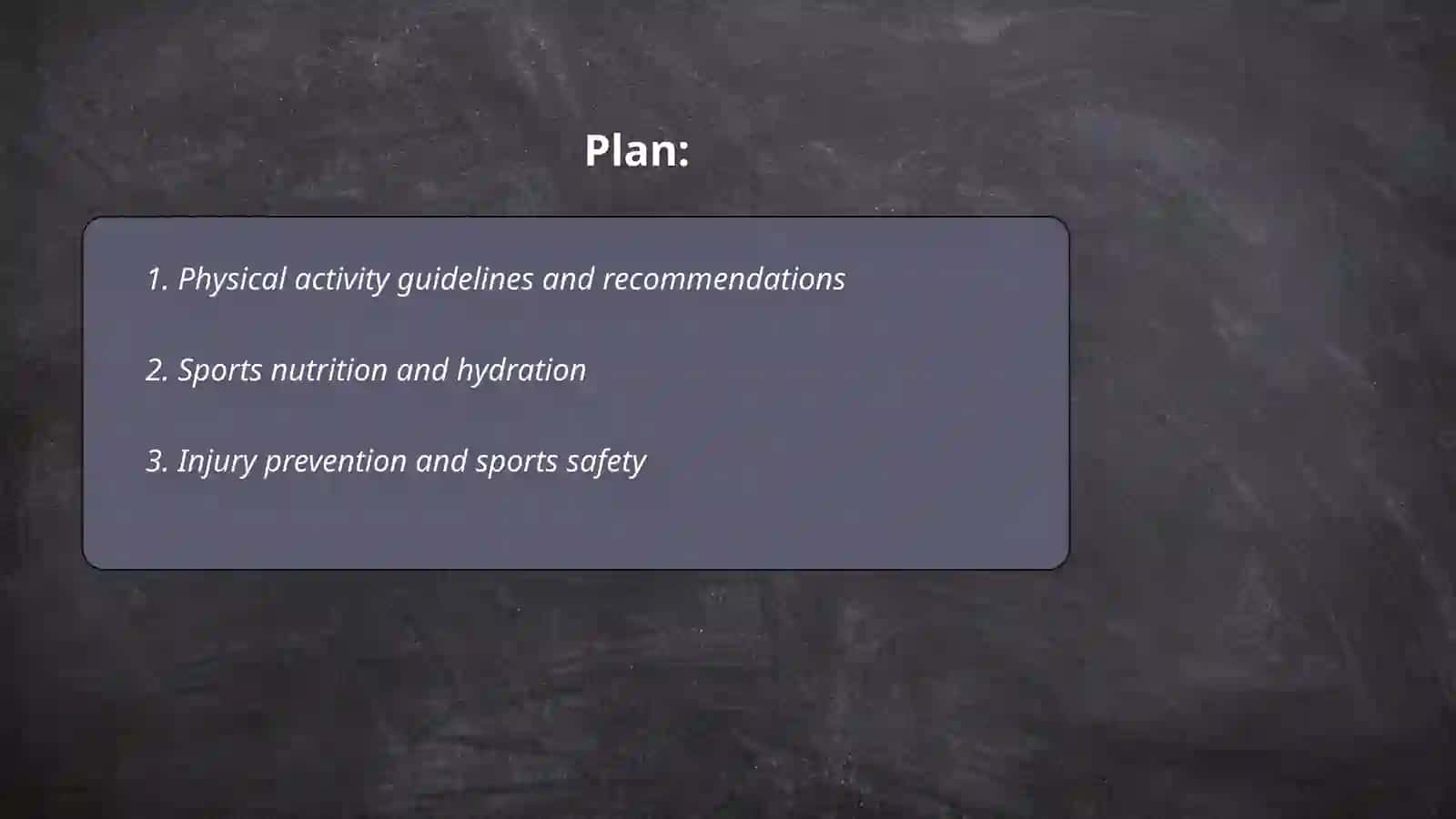 Sports and health 2