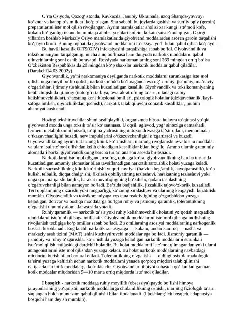 Giyoxvandlik va toksikomaniya 2