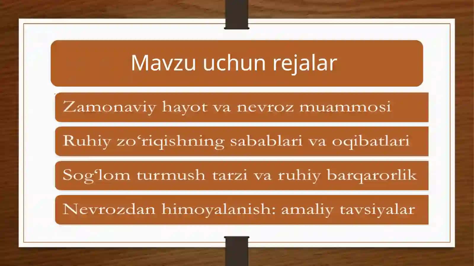 Nevro‘zvaunioldiniolishchora–tadbirlari 2