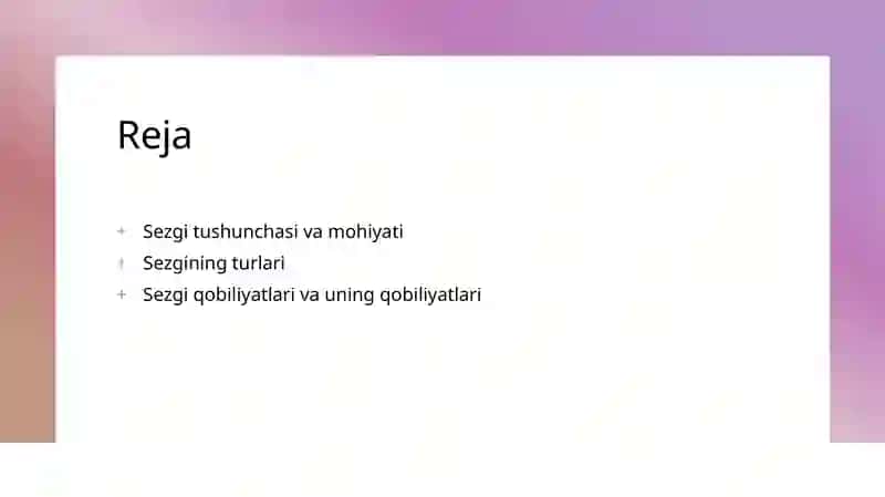 Sezgi turlari va uning qobiliyatlari 2
