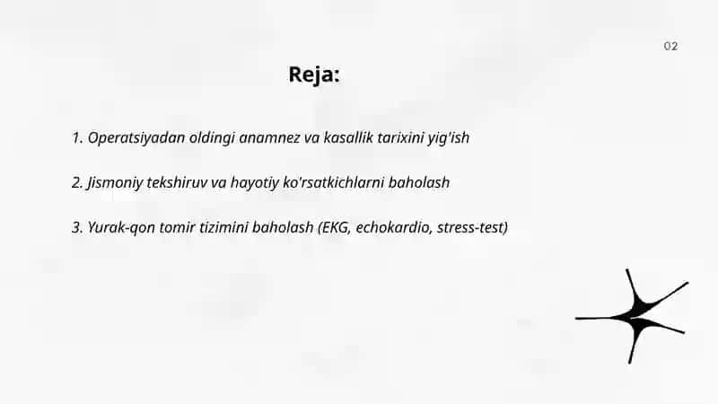 Xirurgik bemorlarni tekshirish. Operatsiyadan oldingi davr 2