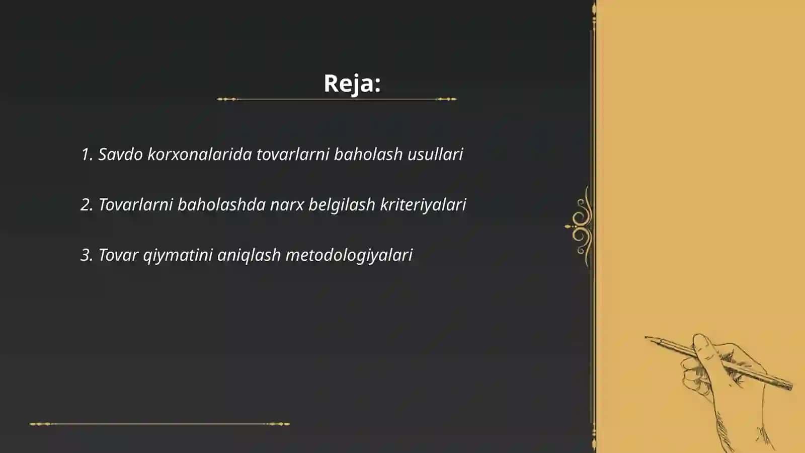 Savdo korxonalarida tovarlarni baholash 2