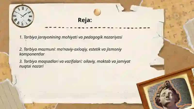 Tarbiya jarayonining mohiyati, mazmuni, va metodlari 2
