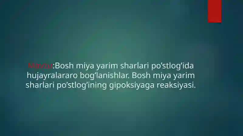 bosh miya yarimsharlar ppstlogʻida hujayralararo bogʻlanishlar 2