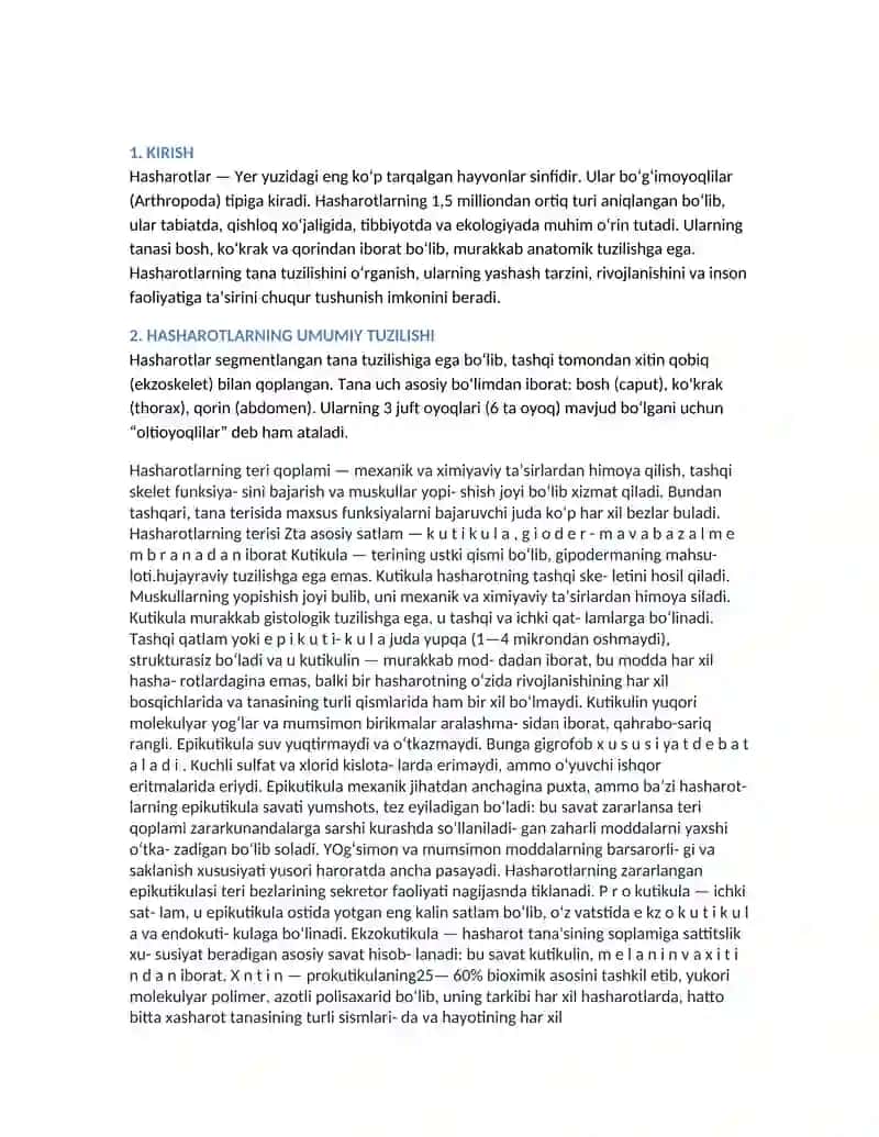 HASHAROTLARNING ANATOMIYASI 2