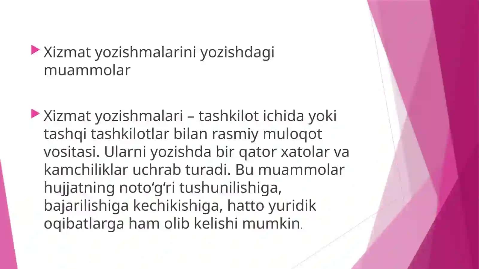 Ish hujjatlari va ularga qo‘yiladigan talablar 2