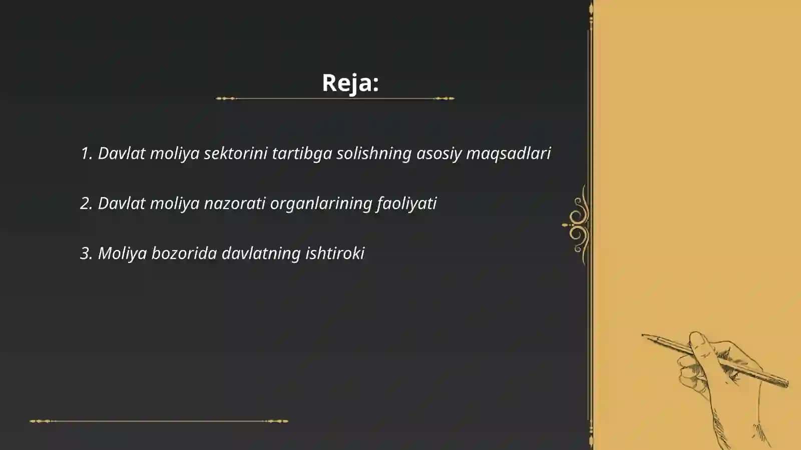 Davlat moliya bozorini tartibga solishdagi roʻli 2