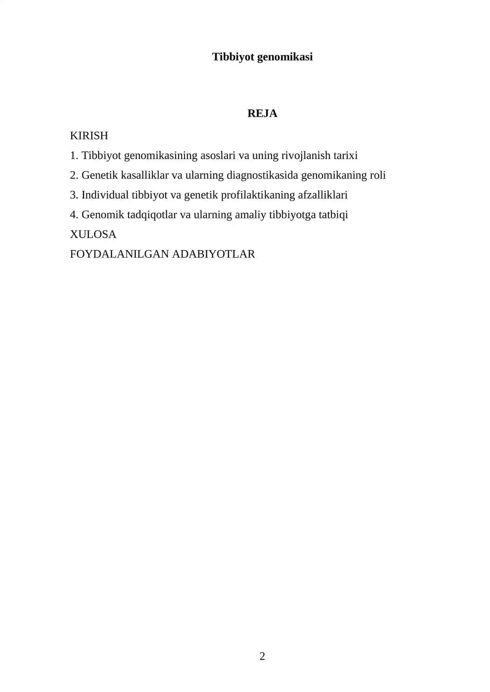 Tibbiyot genomikasi 2