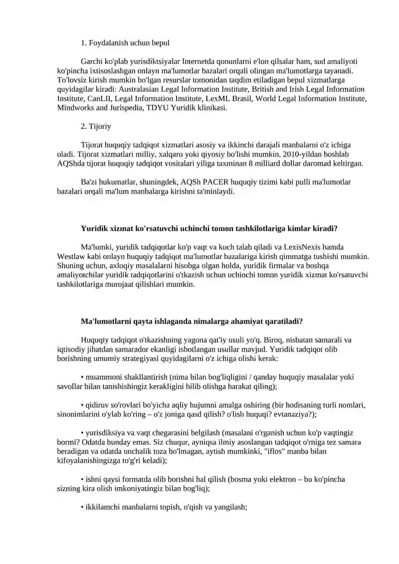 Huquqiy Tadqiqotlar 2