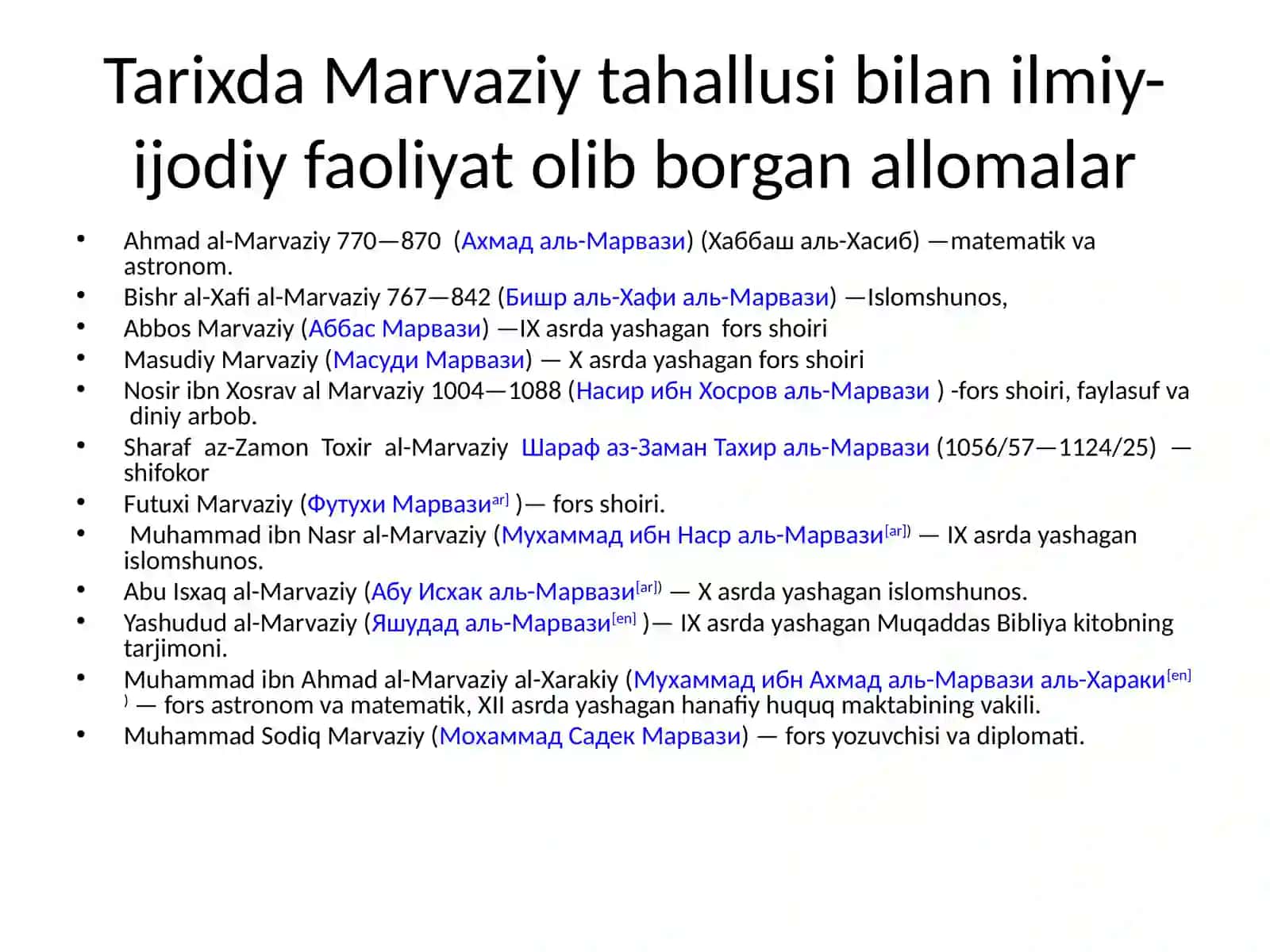 Ahmadal-Marvaziyning hayotiva faoliyati 2
