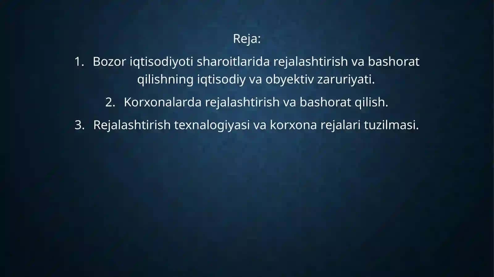 Tarmoqda ishlab chiqarishni rejalashtirish va bashoratlash 2
