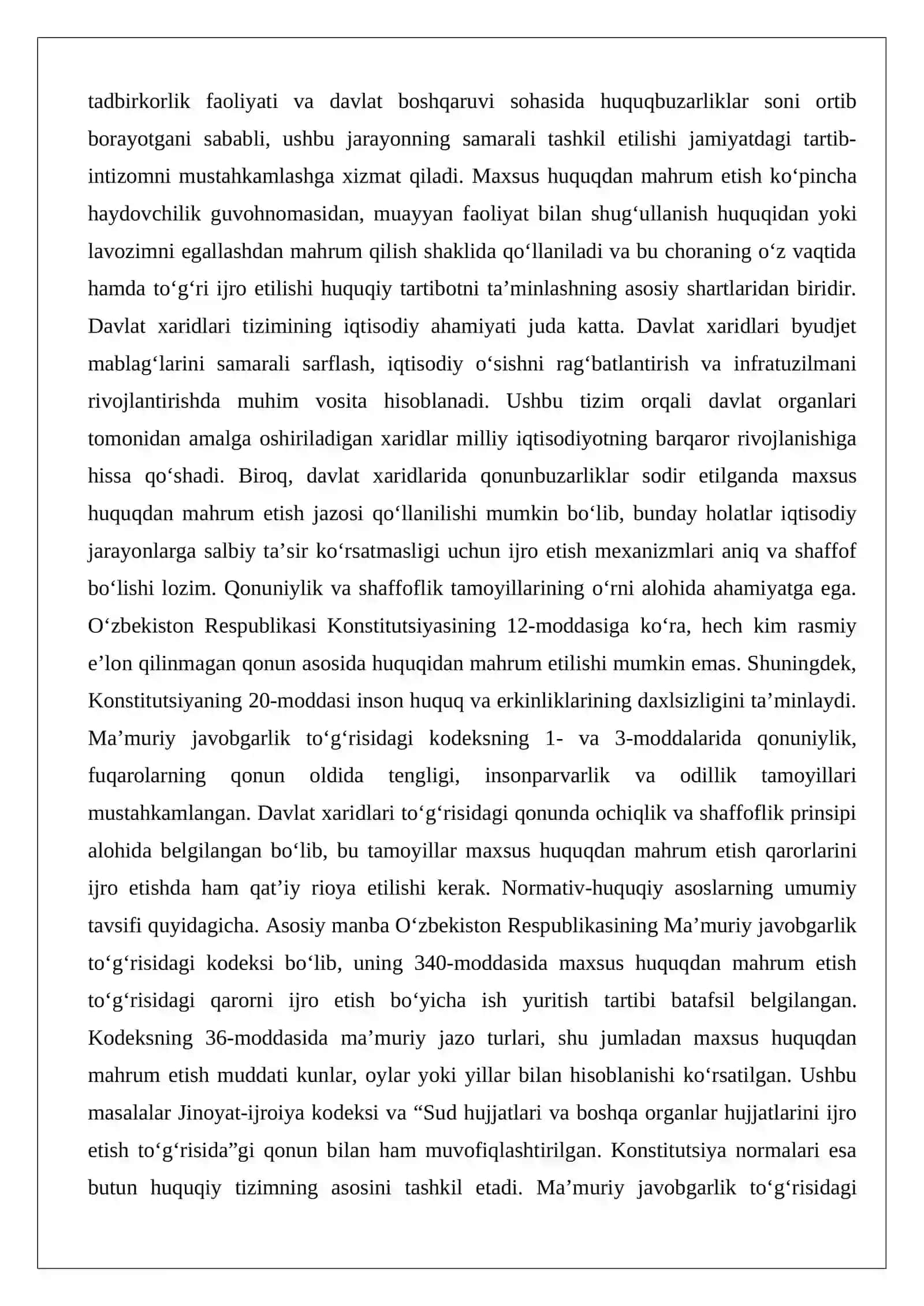 Davlat xaridlari sohasida qonuniylikni ta’minlash choralari 2