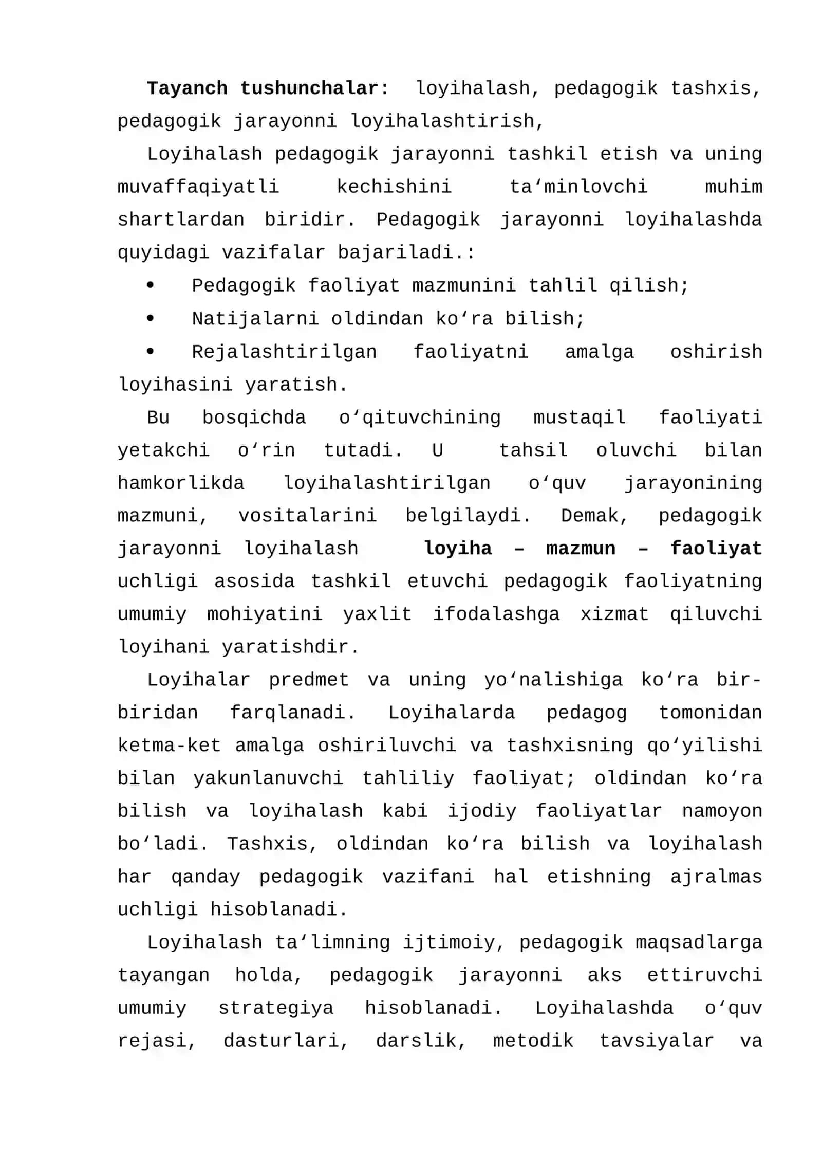 O’QUV JARAYONINI LOYIHALASH VA UNING BOSQICHLARI 2