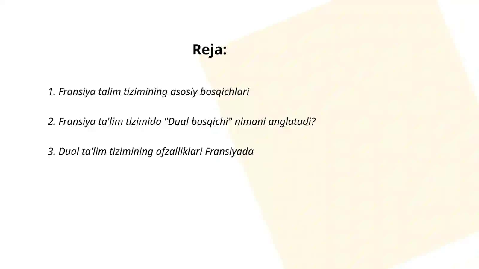 Fransiya talim tizimining "Dual bosqichi" xususiyatlari 2