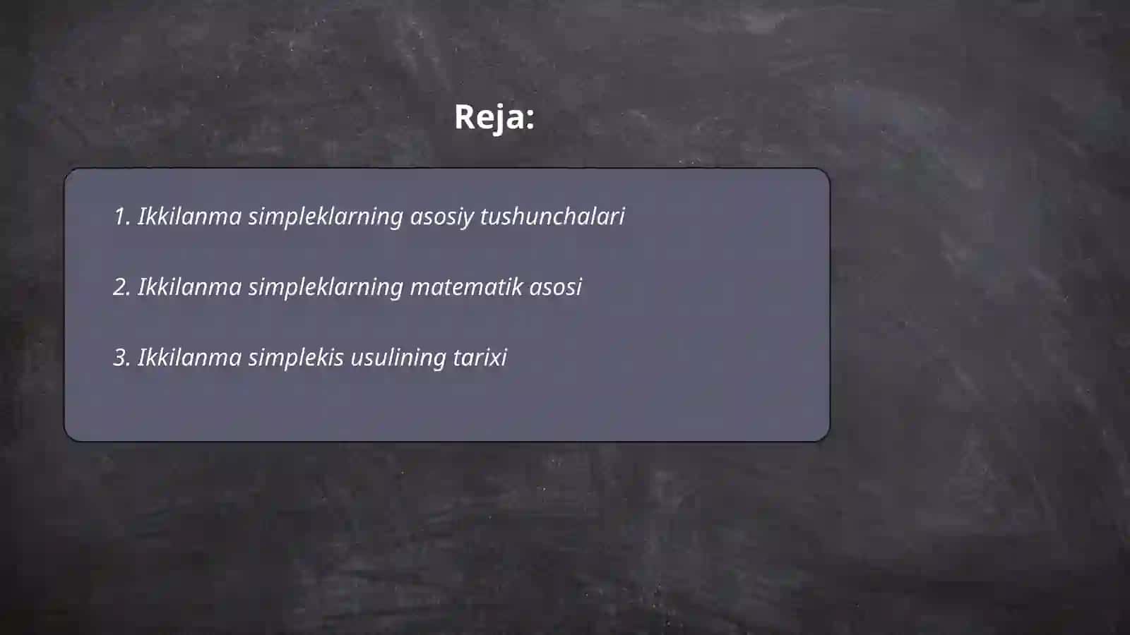 Ikkilanma simplekis usuli 2