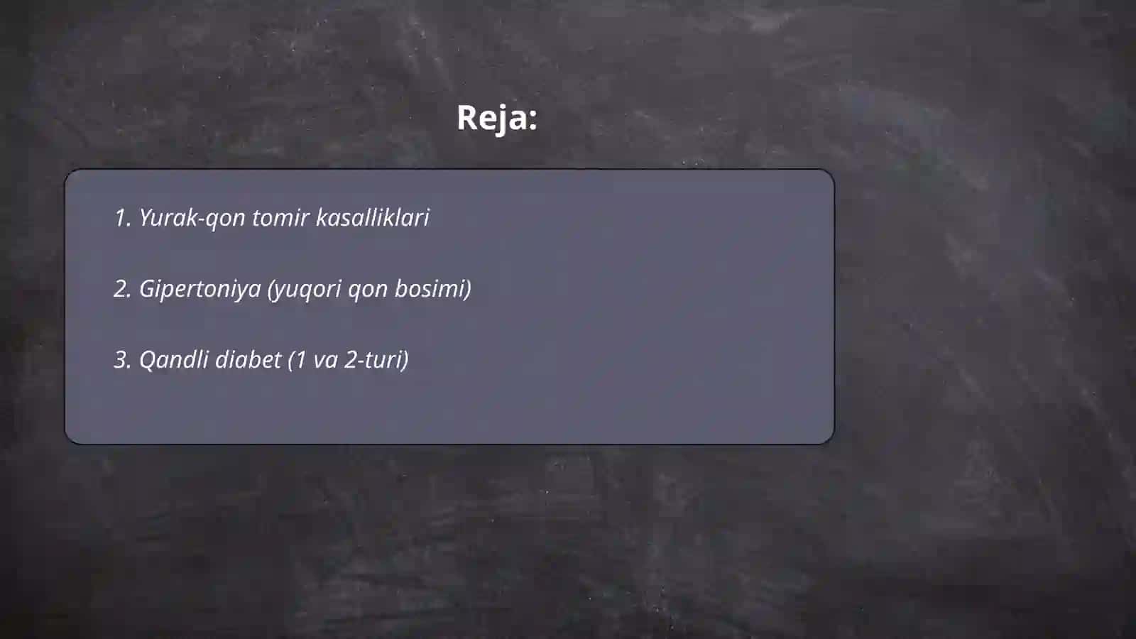 Yurak-qon tomir kasalliklari (YQTK) 2