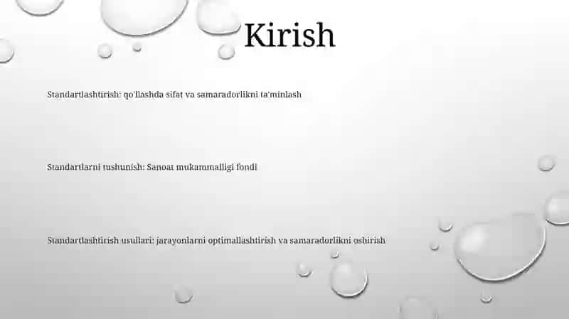 Standartlashtirish Usullarini O'Rganish 2