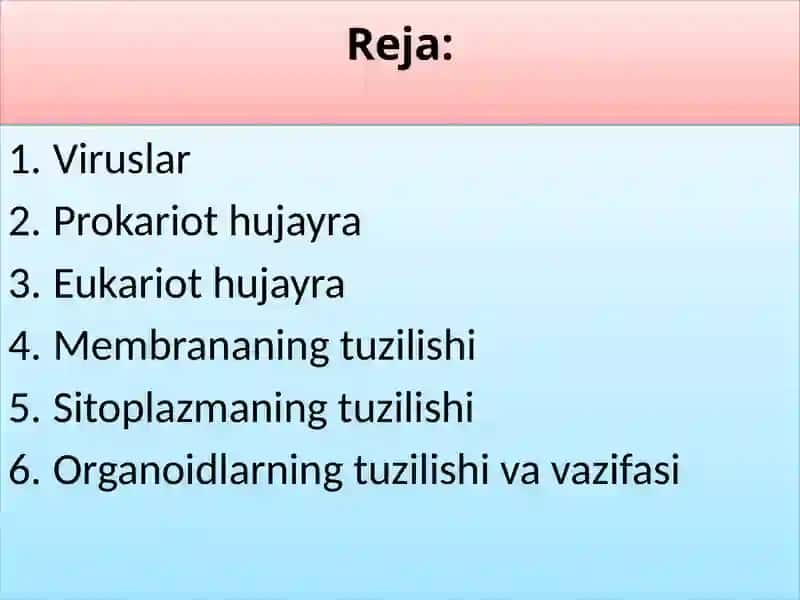 Hayotning hujayraviy asoslari. 2