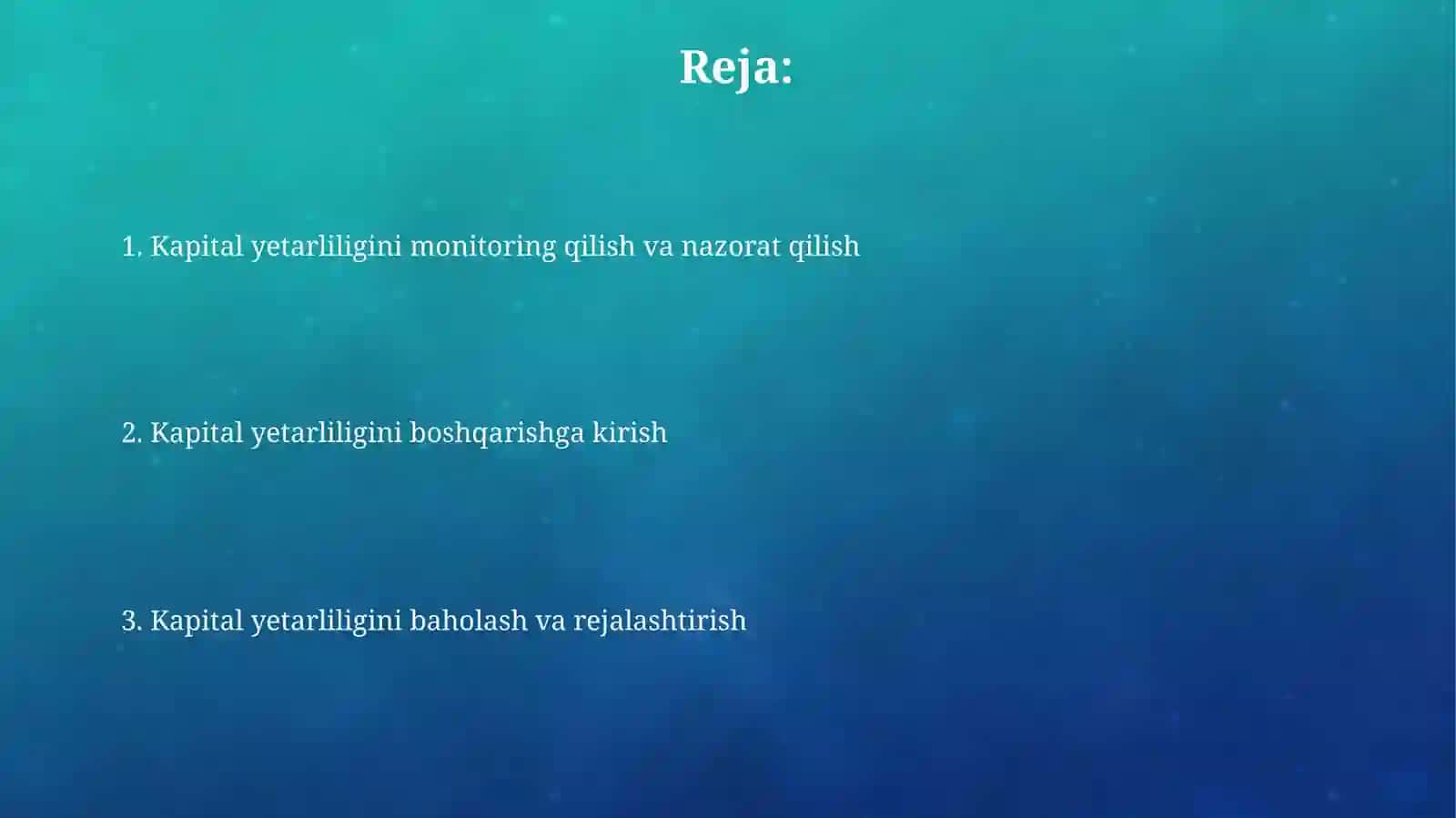 Kapitalning yetarliligini boshqarish 2