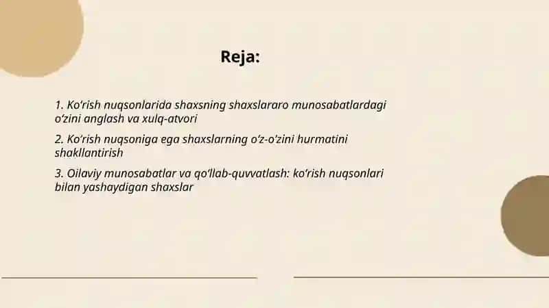 Koʻrish nuqsonlarida shaxs va shaxslararo munosabat 2