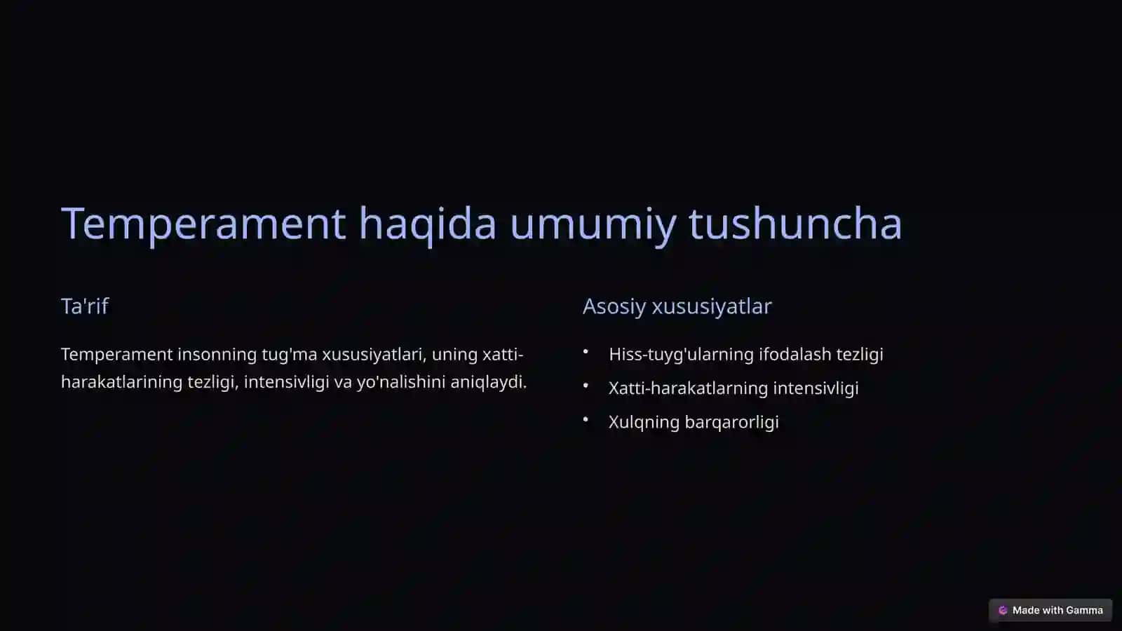 Temperament nazariyalari: Psixofiziologik yondashuv 2