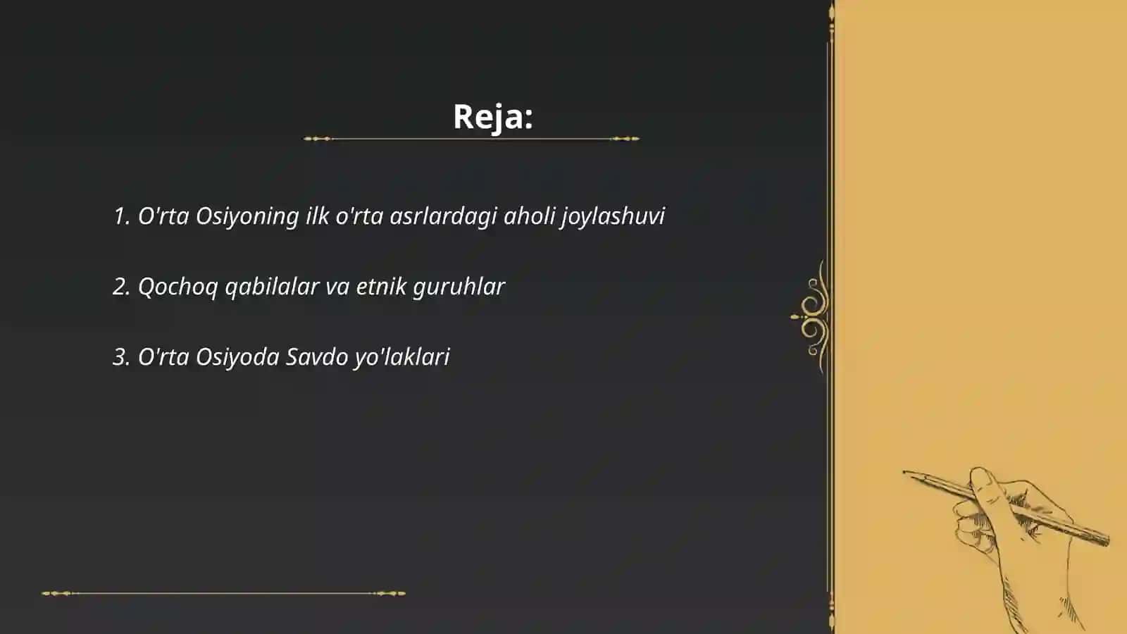 O'rta Osiyoning ilk o'rta asrlardagi tarixiy geografiyasi(IV-VII asrlar) Abdiyev Dilshod 2