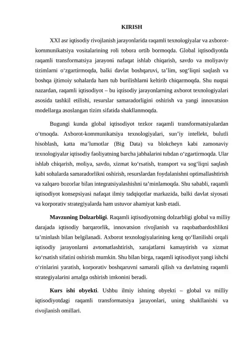 Raqamli Iqtisodiyotning Shakllanishi va Uning Nazariy Asoslari 2