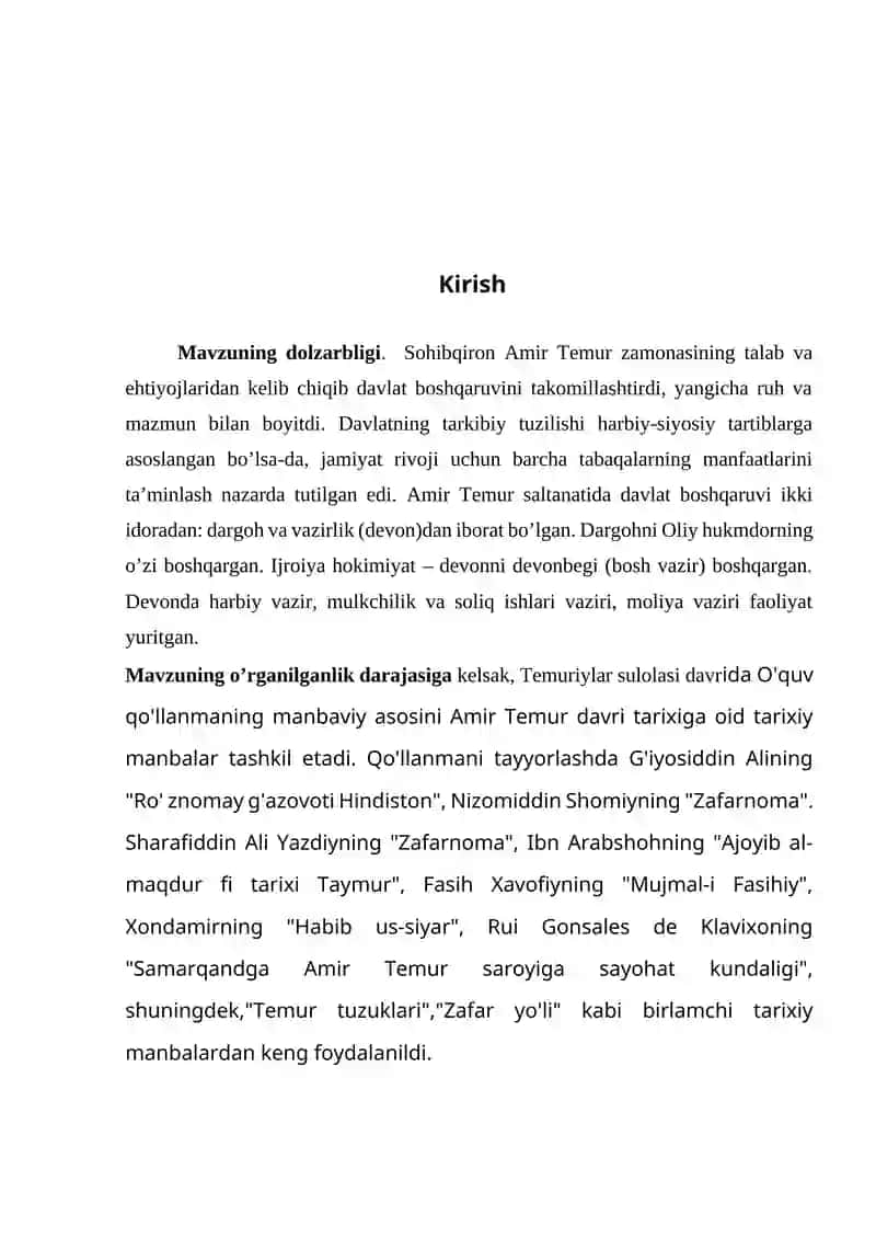 Temuriylar davrida markaziy boshqaruvi 2