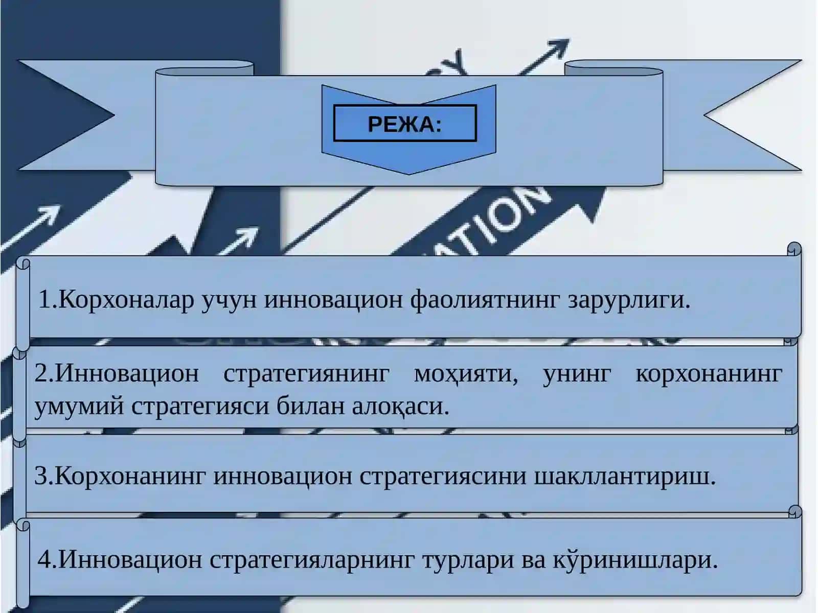 Корхонанинг Инновацион Стратегиясини Танлаш 2